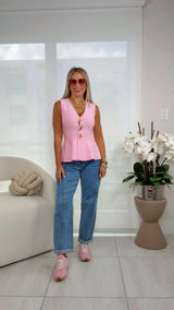 2991 Peplum vest with gold pins