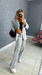 5011 Stripes on side blazer and pant set