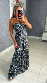 1230 Animal print stars maxi dress