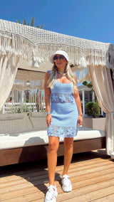 2802 Crochet mini dress