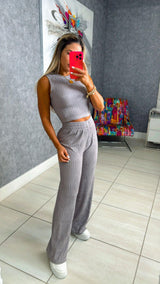 IS1S Crinkle textured top and pant set