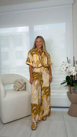 4525 Printed top and pants set