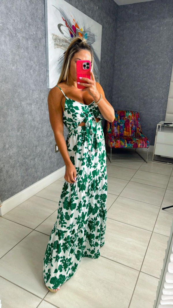 4461 Printed woven maxi dress