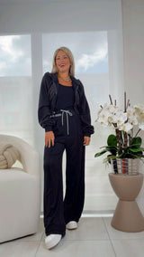 5288 MM cotton top and wide leg pants set