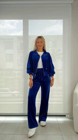LOR2 Velour funnuel neck jacket and pants set