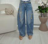 3742 Mystic denim barrel pants