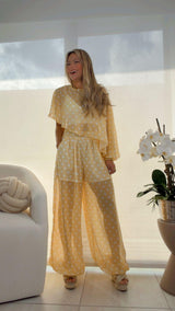 1005 Polka dots top and pants set