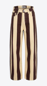 0504 High rise striped wide leg pants