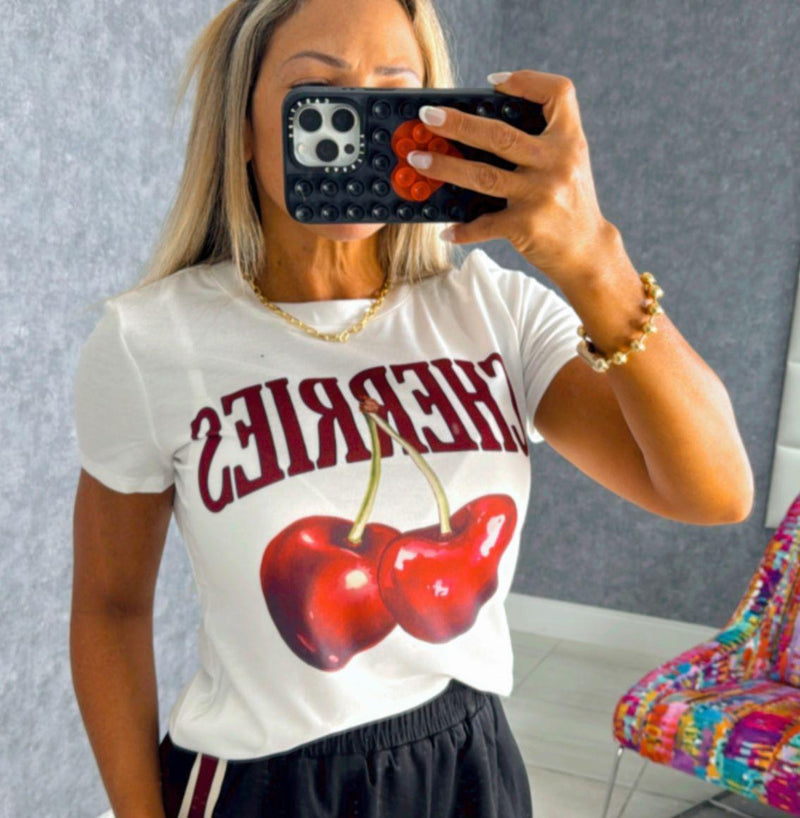 X128 Cherries printed T-shirt