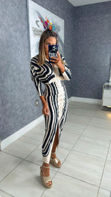 3739 Printed long sleeve dress