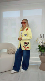 1618 Bold embroidered patchwork blazer
