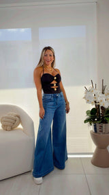 0001 Gold flower pins bodysuit