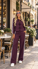 C815 Tie-front jacket and pants set