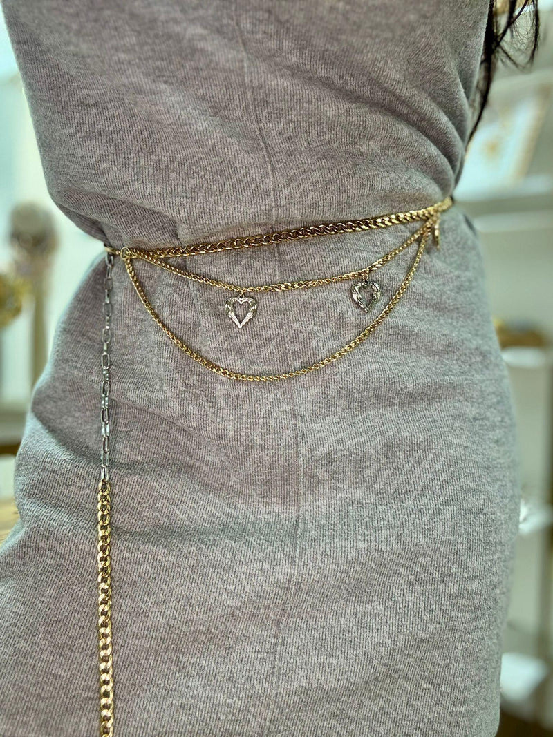 DL65 Two tone with hearts belt