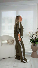 C815 Tie-front jacket and pants set