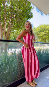 1949 Wide-Striped print Jumpsuit Kiut