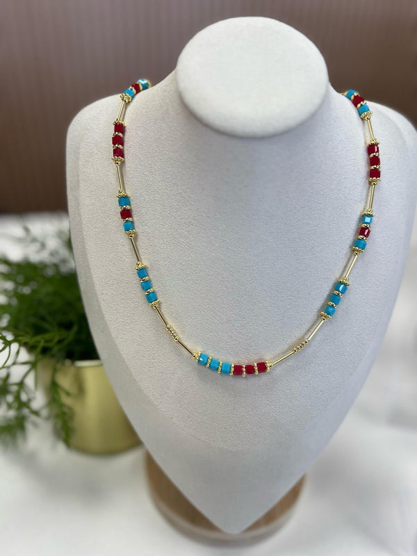 N1005 Turquoise and red