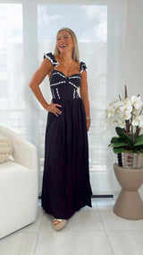 1987 Midi dress with sweetheart neckline