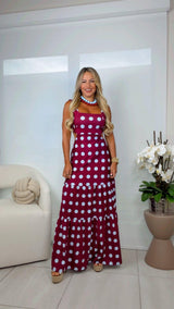 1932 Polka dot open back maxi dress Kiut