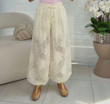 7354 Textured bubble pants