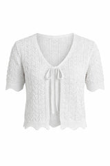 0348 Crochet knit cardigan top