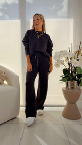0068 Modal poly satin pullover and pant set