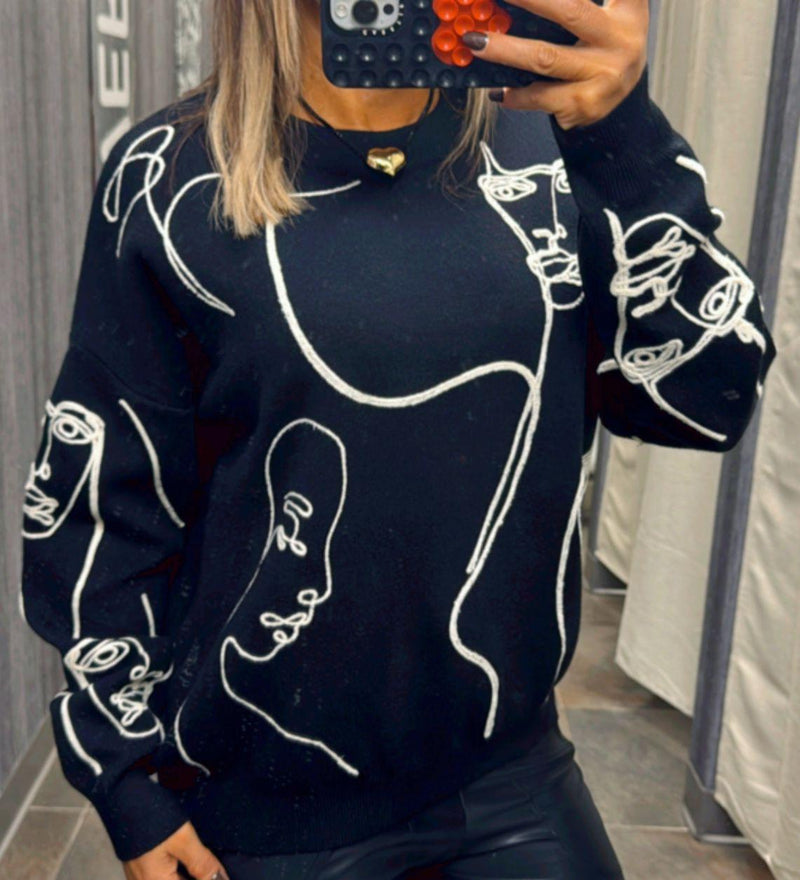 D321 Faces sweater