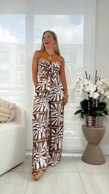7316 Smocked top woven and pants set