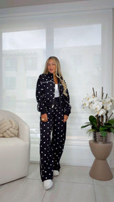 0085 Jacket polka dot and pants set