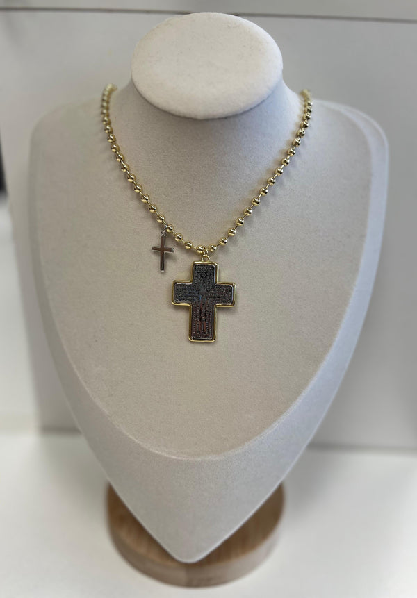 N1117 Mini medalla cruz padre nuestro