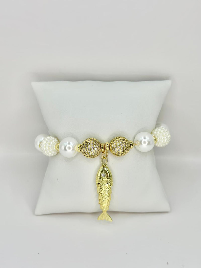 B3064 Fish Perl and Brillo Bracelette
