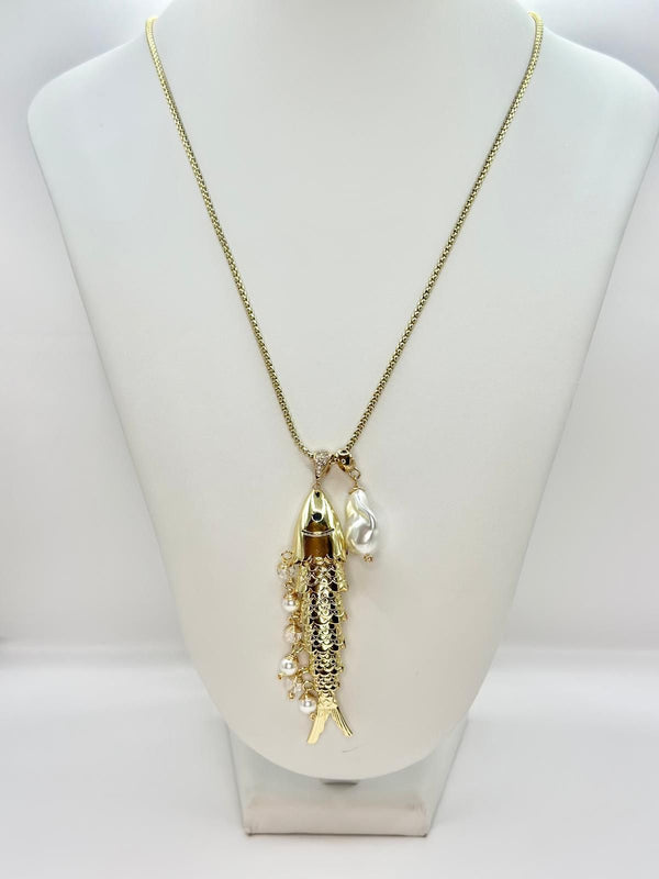 N1132 Fish pearl necklace