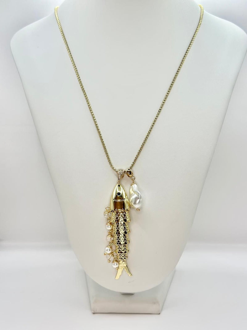 N1132 Fish pearl necklace