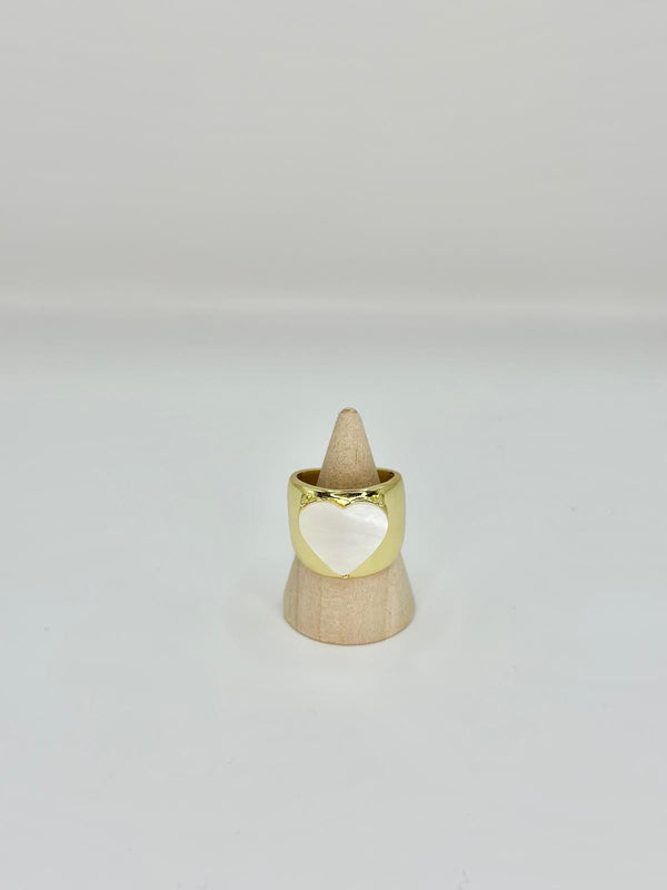 R6021 Heart pearl ring