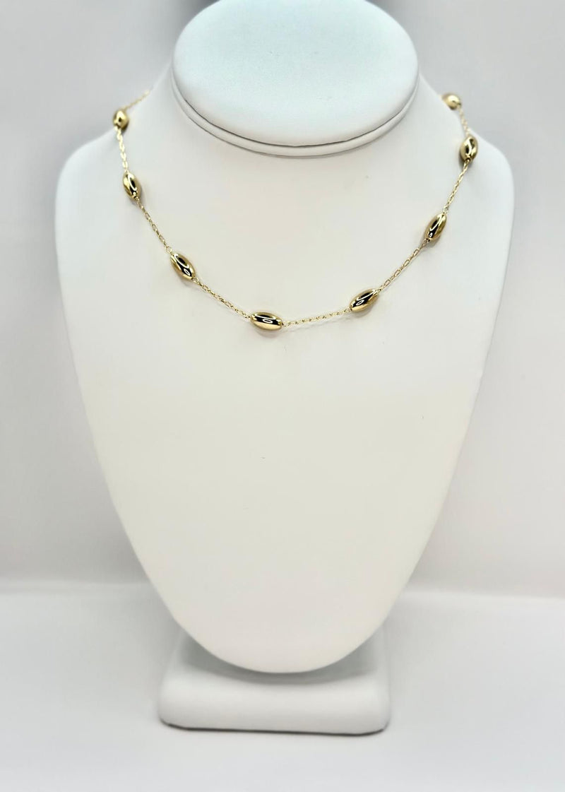 N1129 Rice gold necklace