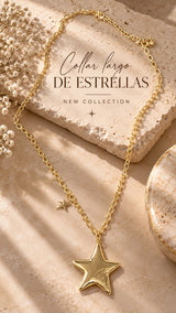 N1296 Galaxy Star Gold Necklace