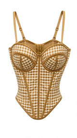 0631 Plaid corset top