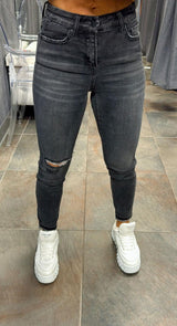 S163 Mid rise ankle skinny jeans