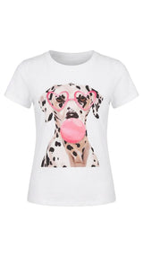X128 Bubble gum dalmatian T-Shirt
