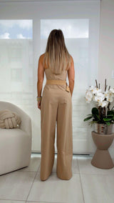 2062 Solid woven jumpsuit with belt