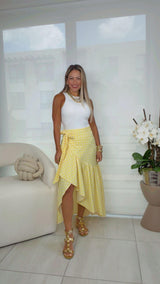 1050 Polka dot print wrap skirt