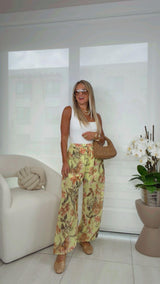 6037 Bubble flower print pants