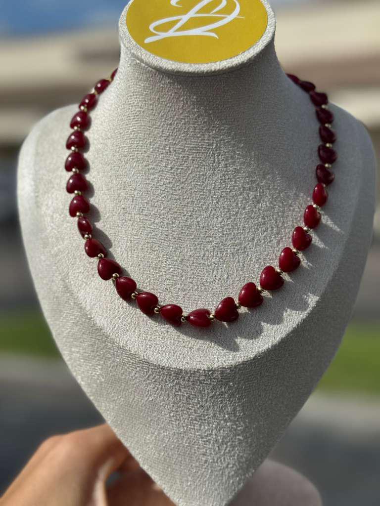 DL117 Corazones burgundy