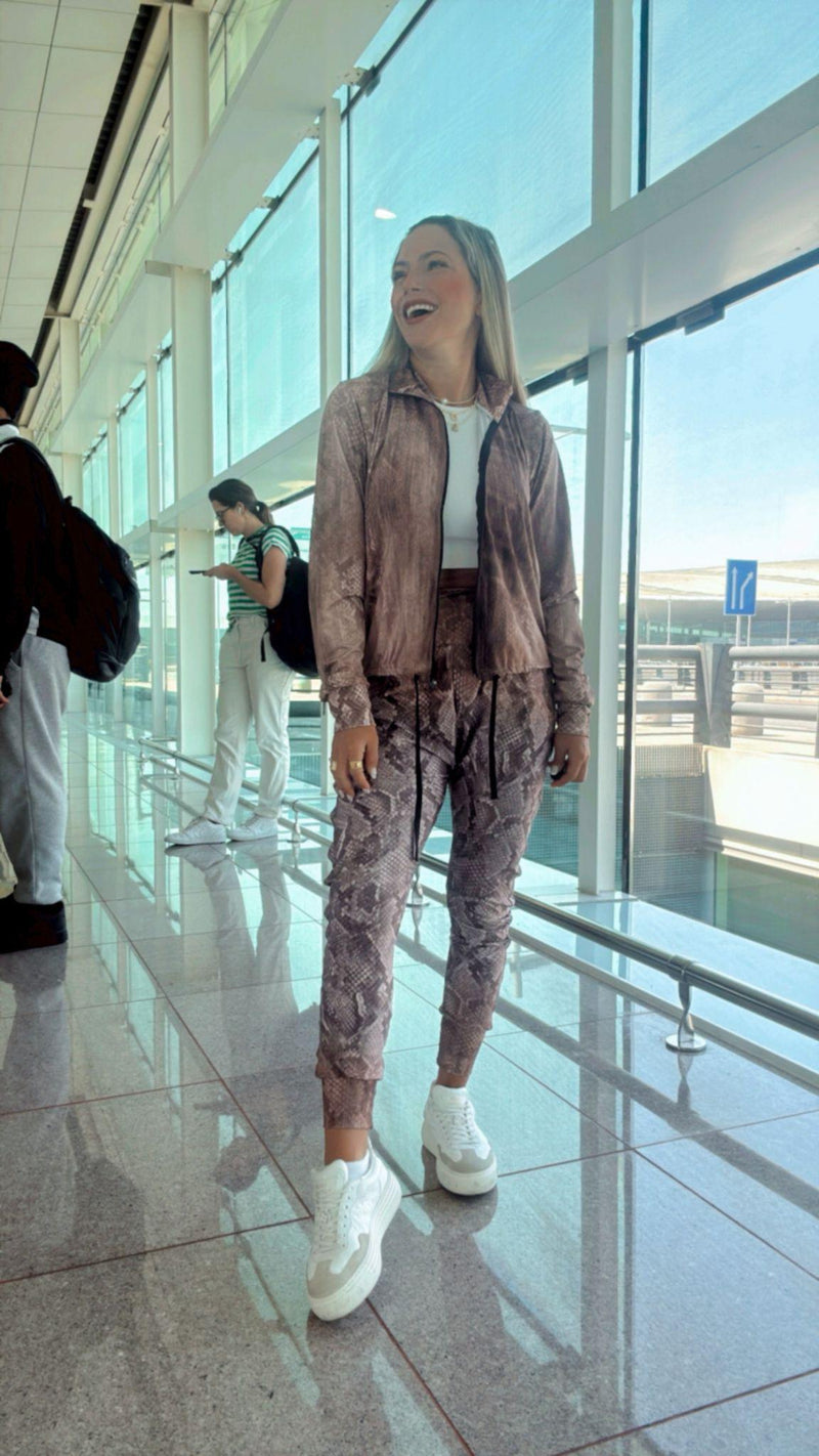 1549 Snake print jacket and jogger set