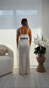 5239 Open back crochet maxi dress