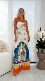 0705 Summer vibes printed jumpsuit