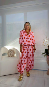 7058 Polka dot jacket and jogger set
