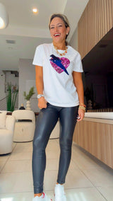 Y300 Sequin heart print top