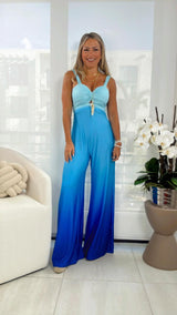1601 Gradient print tie back jumpsuit