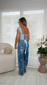 0354 Sweet lace corset top